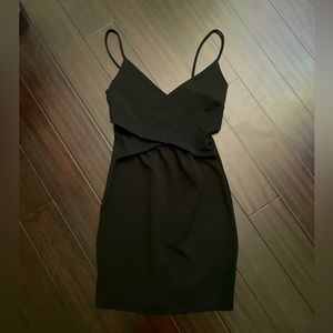 Blue blush black mini dress